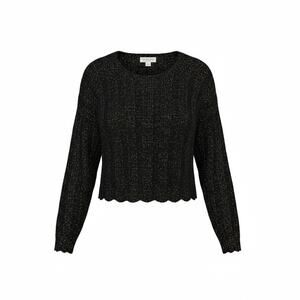 Reference Point Black Sparkly Cropped Sweater Size S Mohair Wool Shimmer Knit
